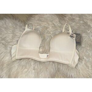 Diane Colombian Lingerie Deep Plunge Bra Wire Free Womens 36B Ivory New